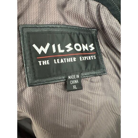Wilsons Leather Experts Men Black Leather Jacket Size XL - Picture 11 of 14